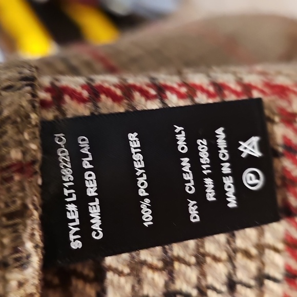 Womens Lush Plaid Houndstooth Polyester Jacket Large - Picture 5 of 5